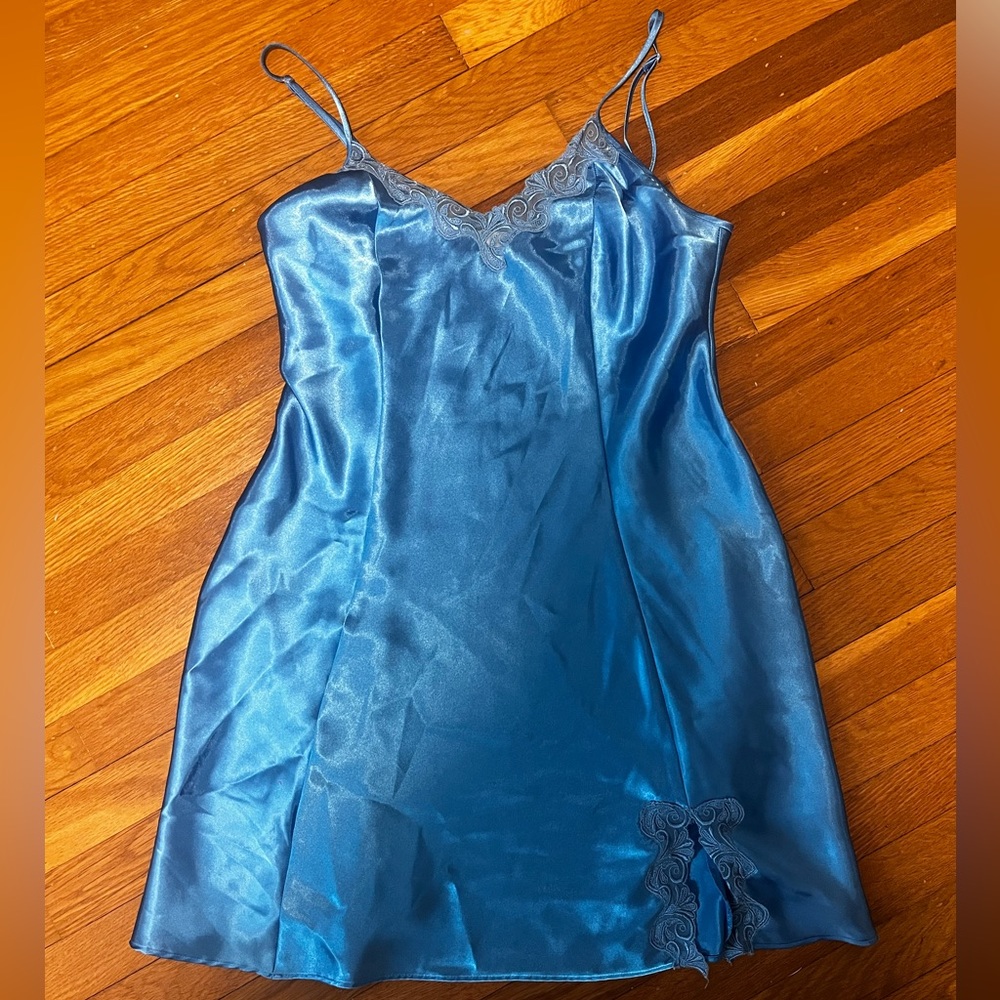 Blue slip dress